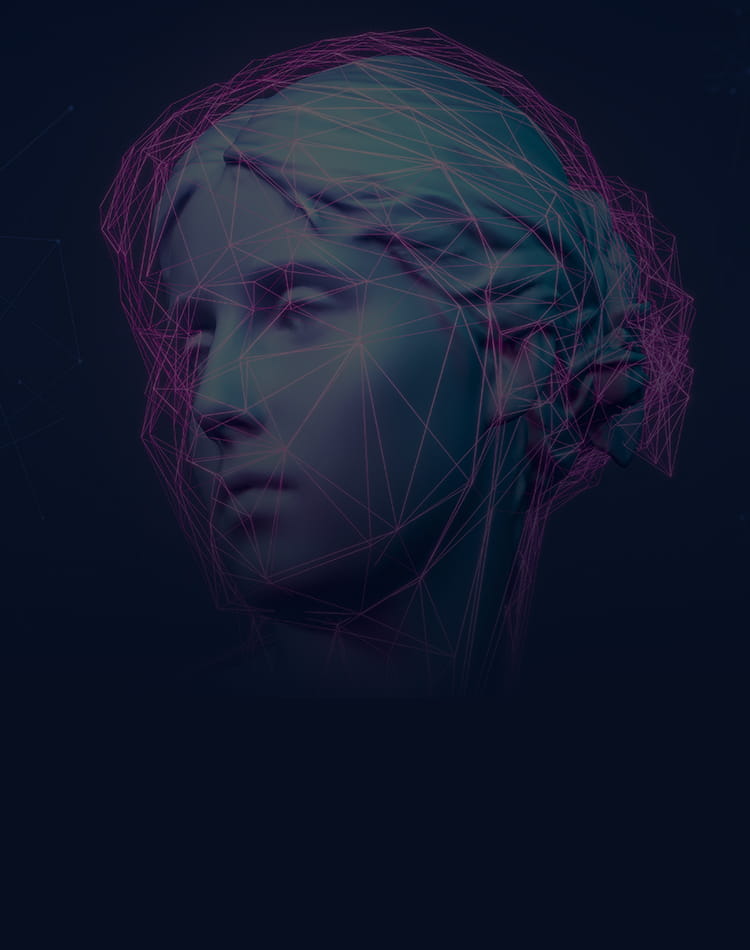 A side profile of a statue of a woman