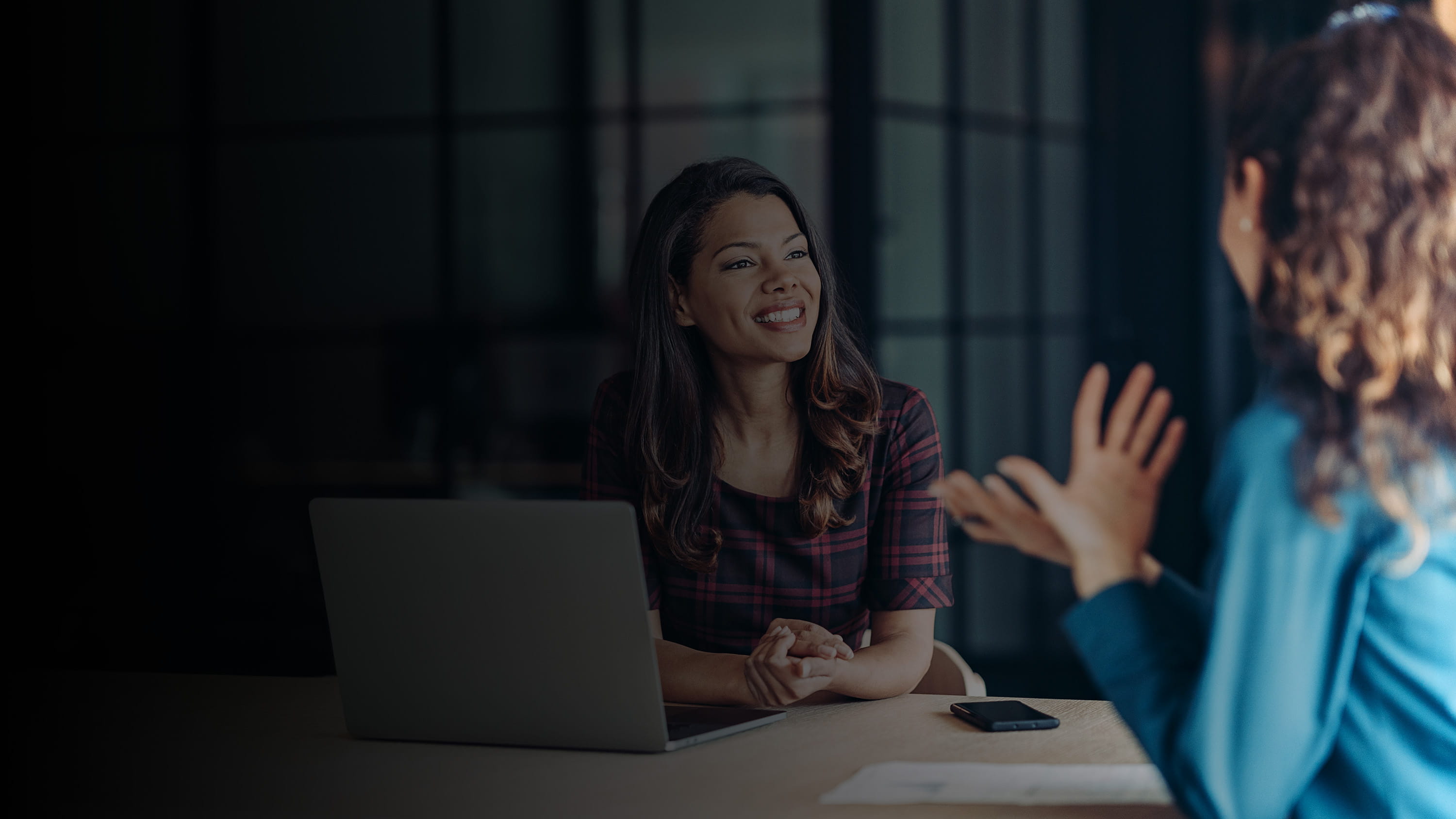 Two women having a meeting.