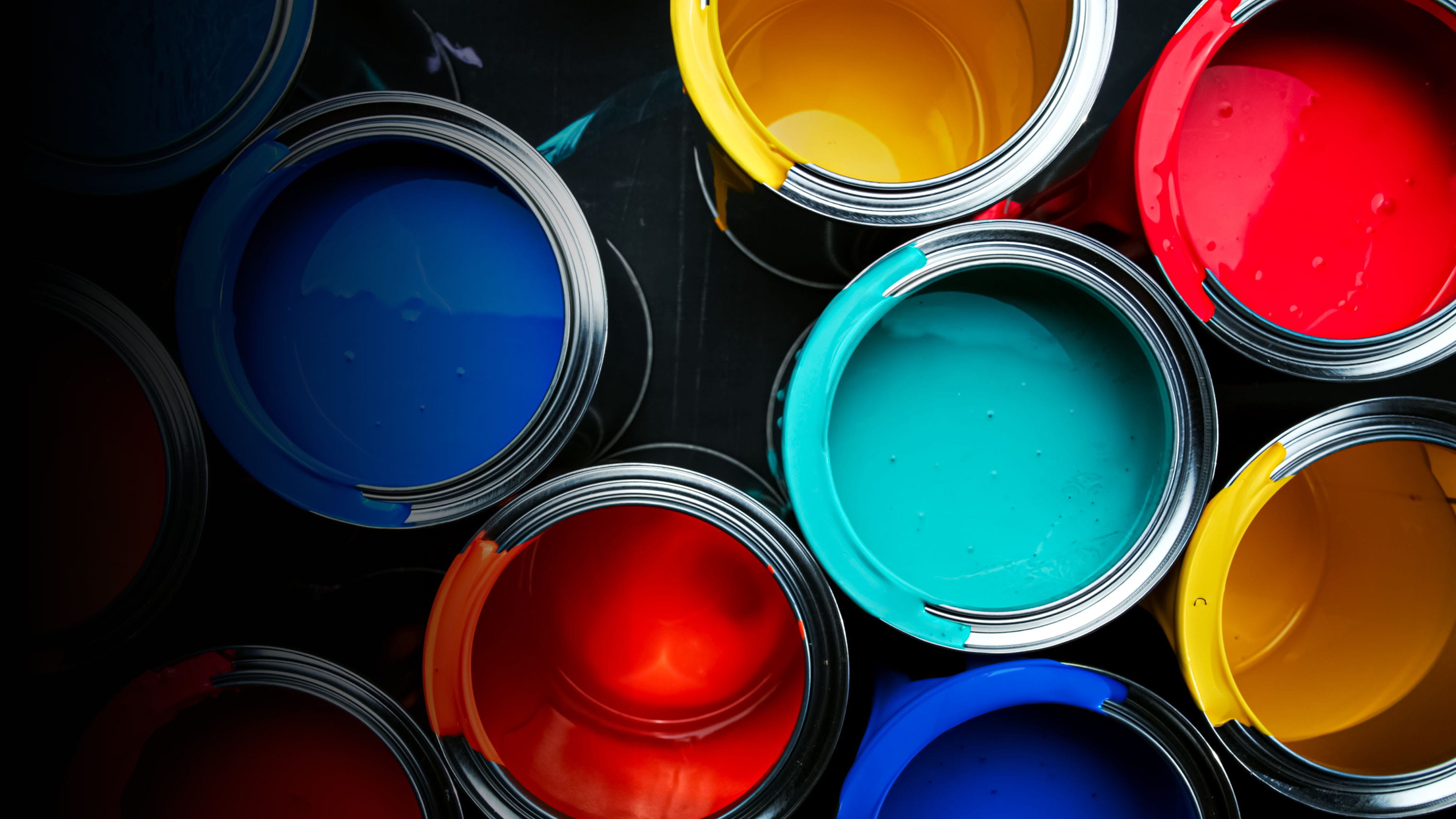 Bright paint colors.