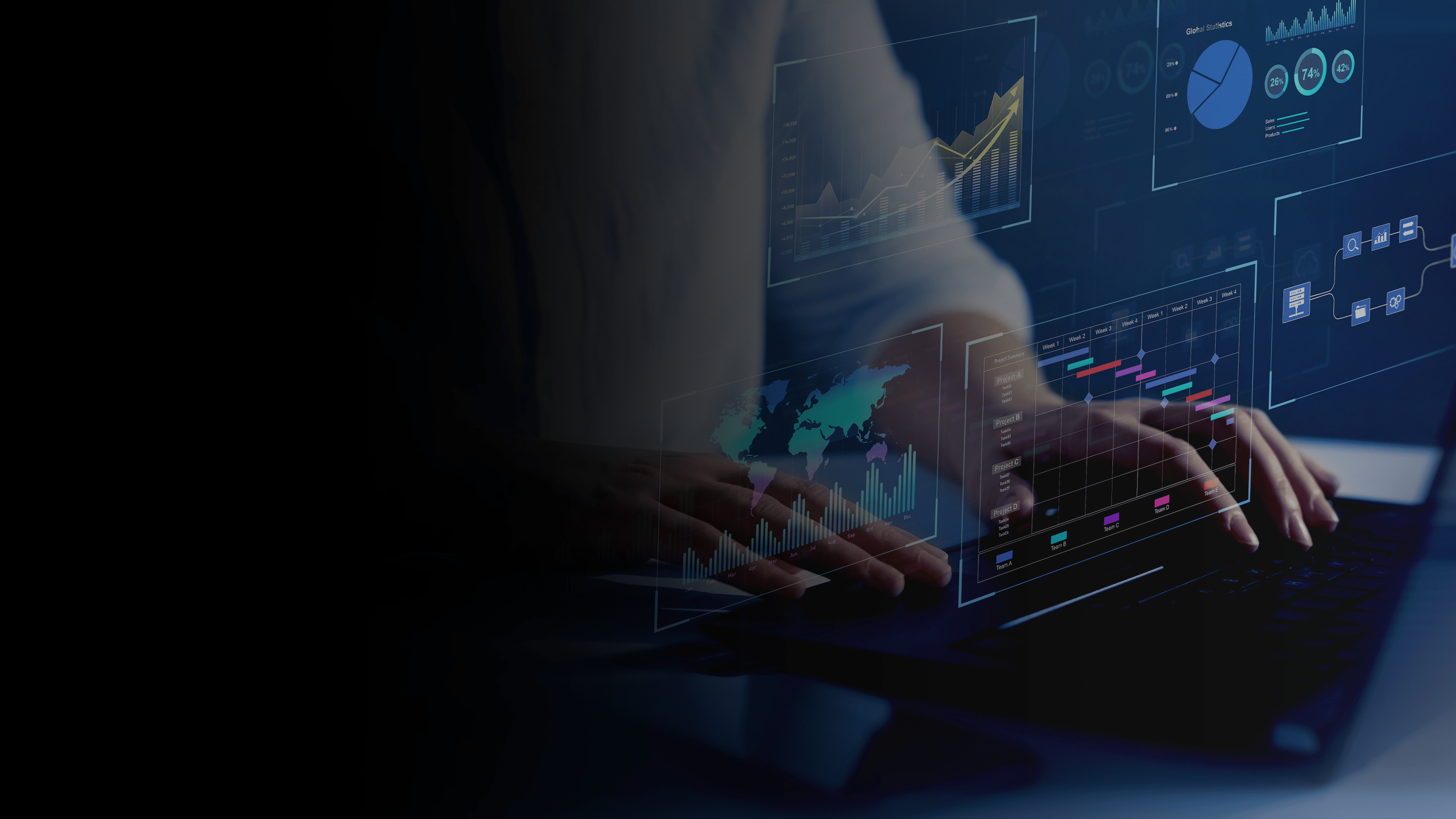 Person typing on a keyboard