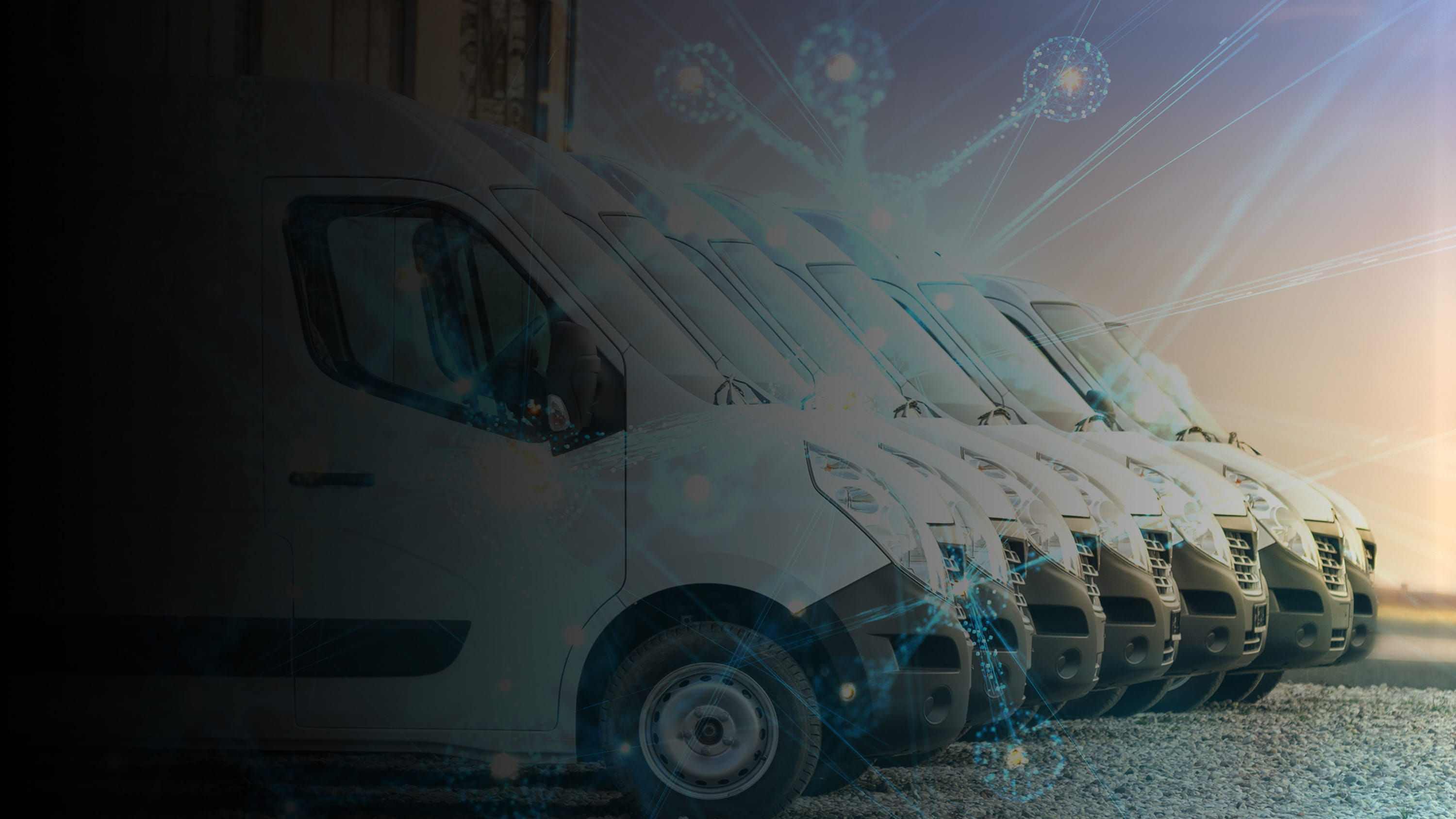 Fleet of sprinter vans.