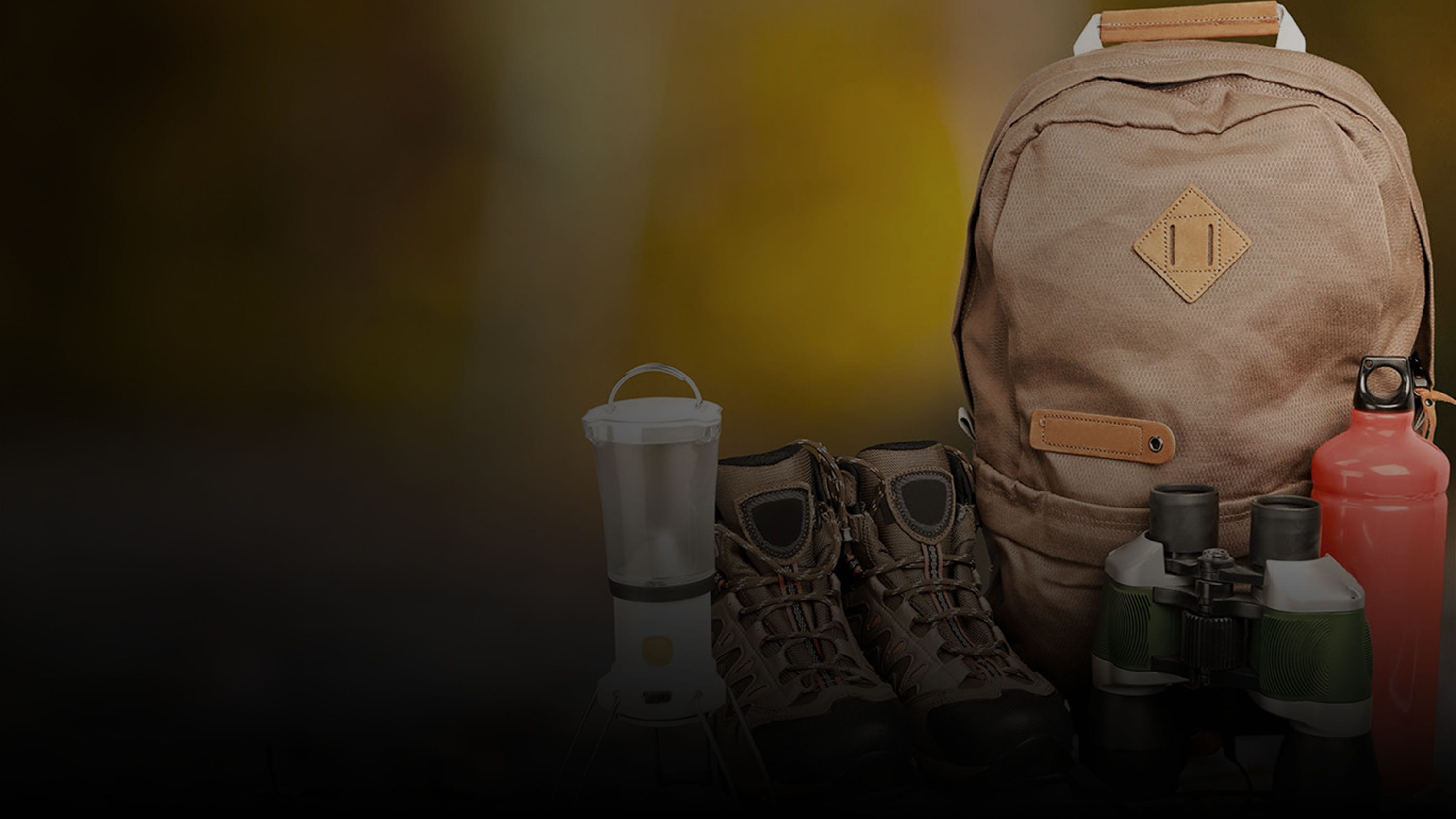 A picture of camping/hiking gear