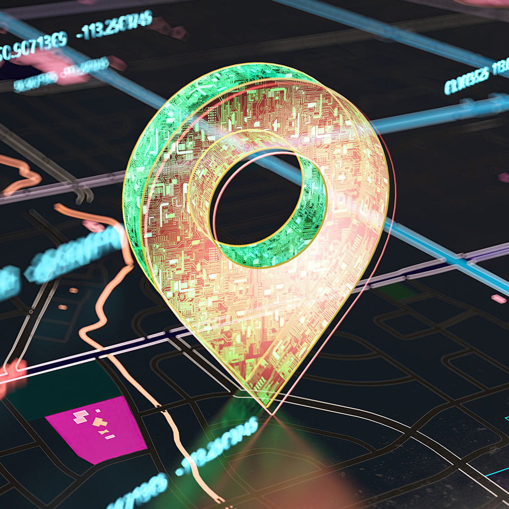 Location marker on a map