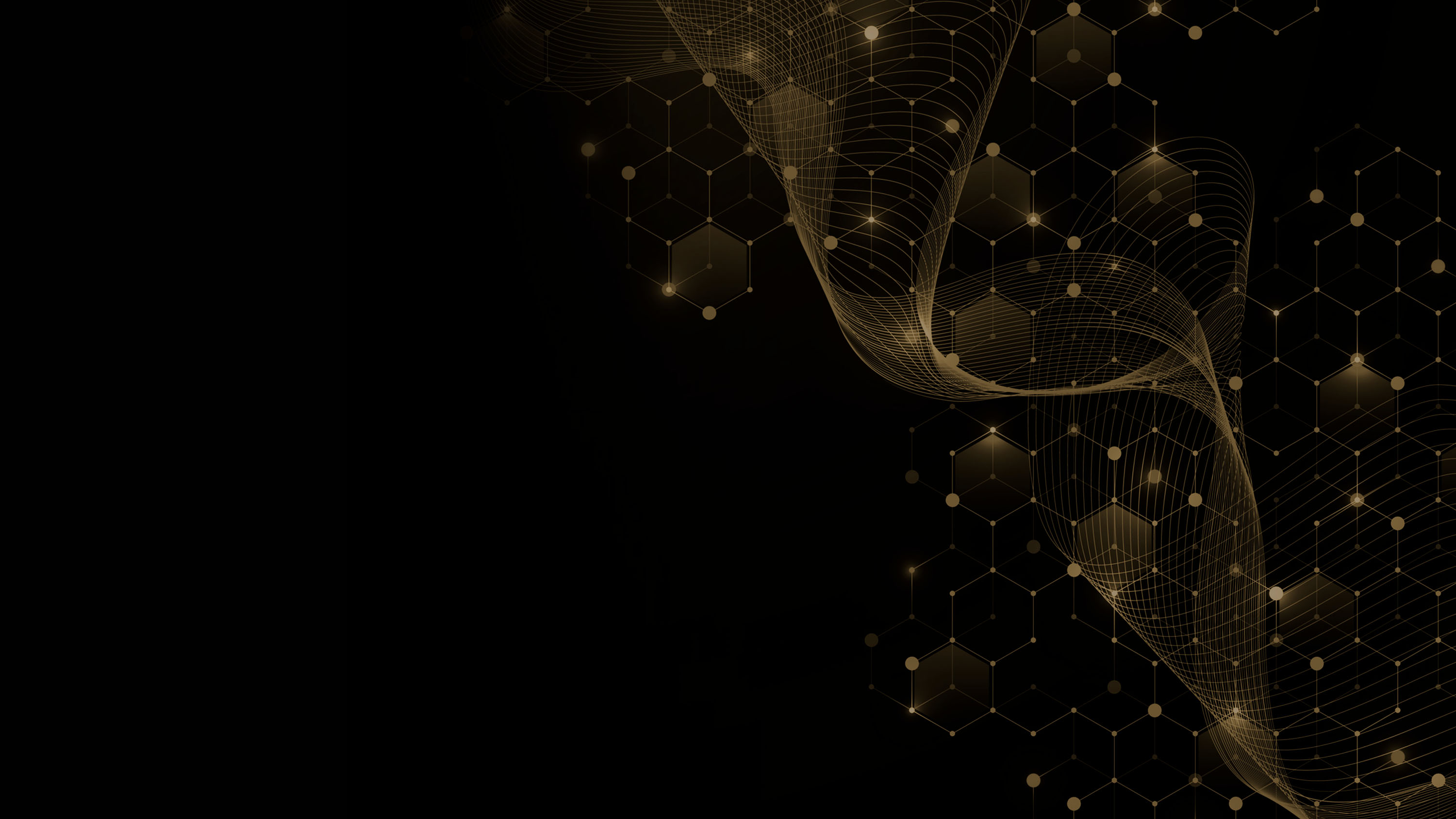 Abstract golden waves and shapes.