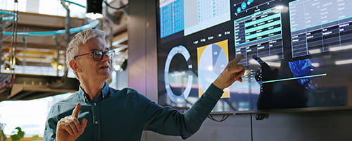 A man presenting data.