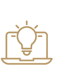 Lightbulb over a laptop icon