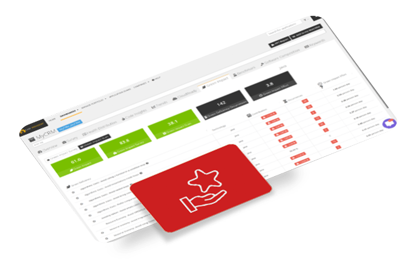 A hand holding out a start tile on a page