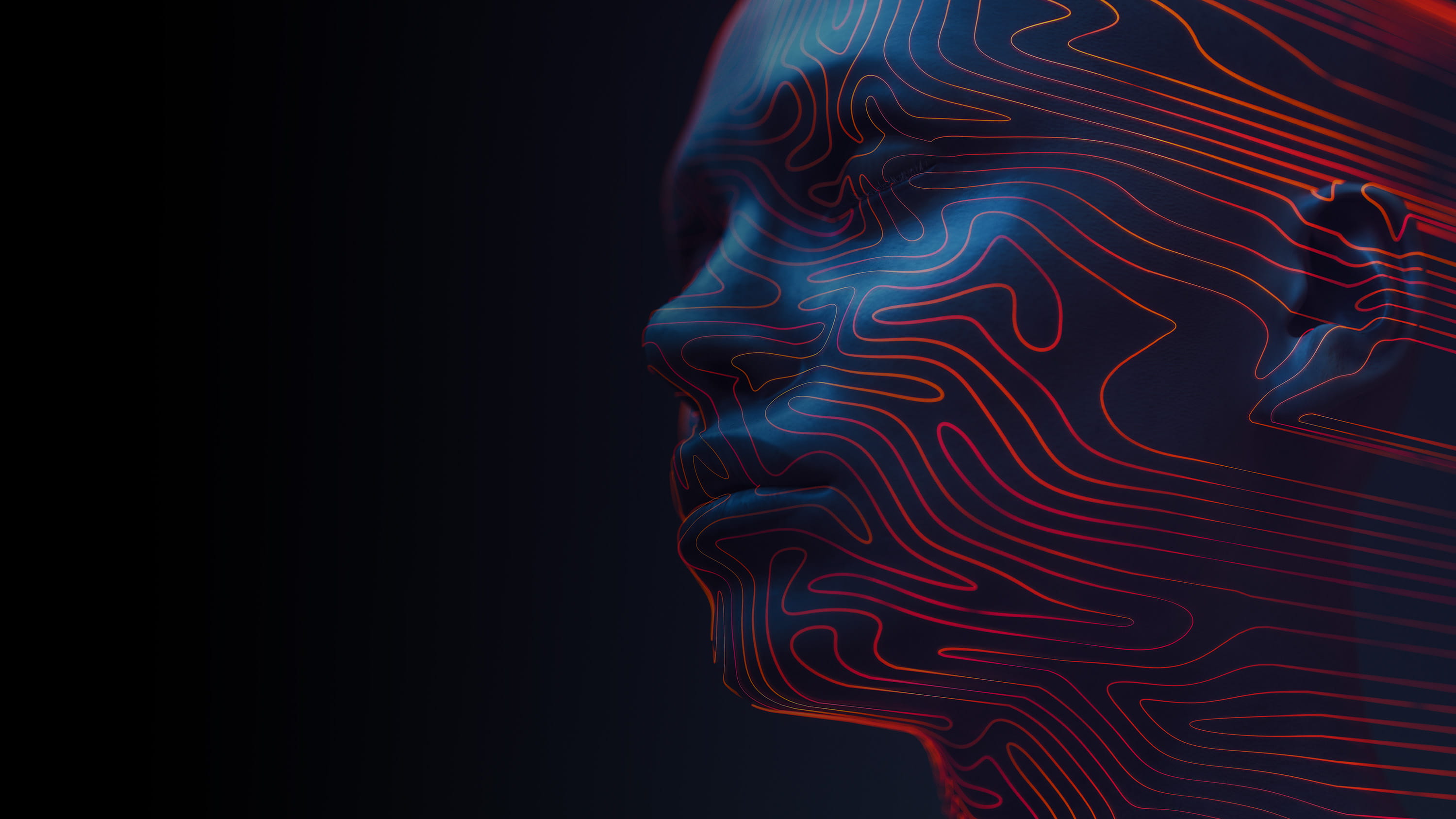 AI face gradient hero image