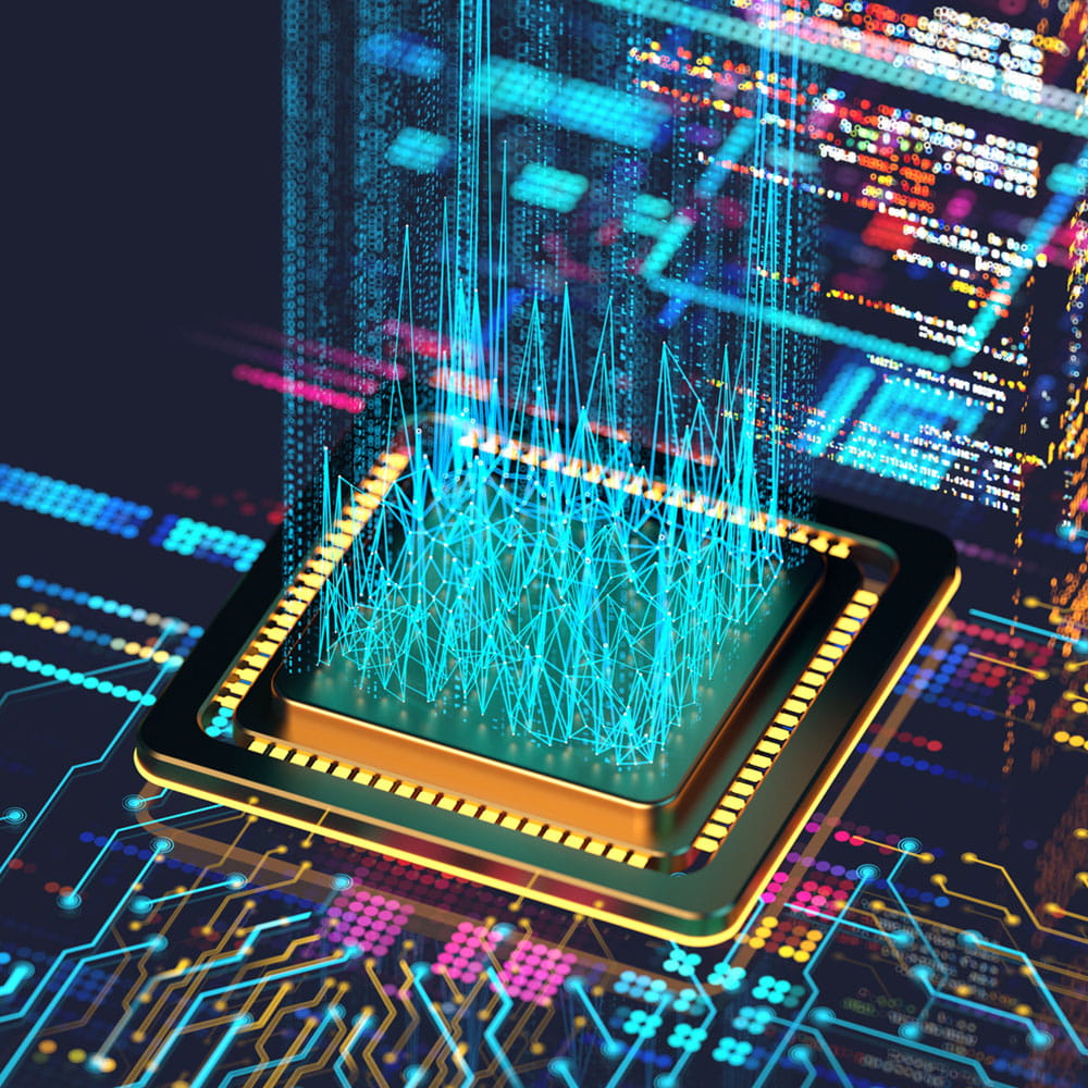 Data memory chip, data enablement conceptual image.