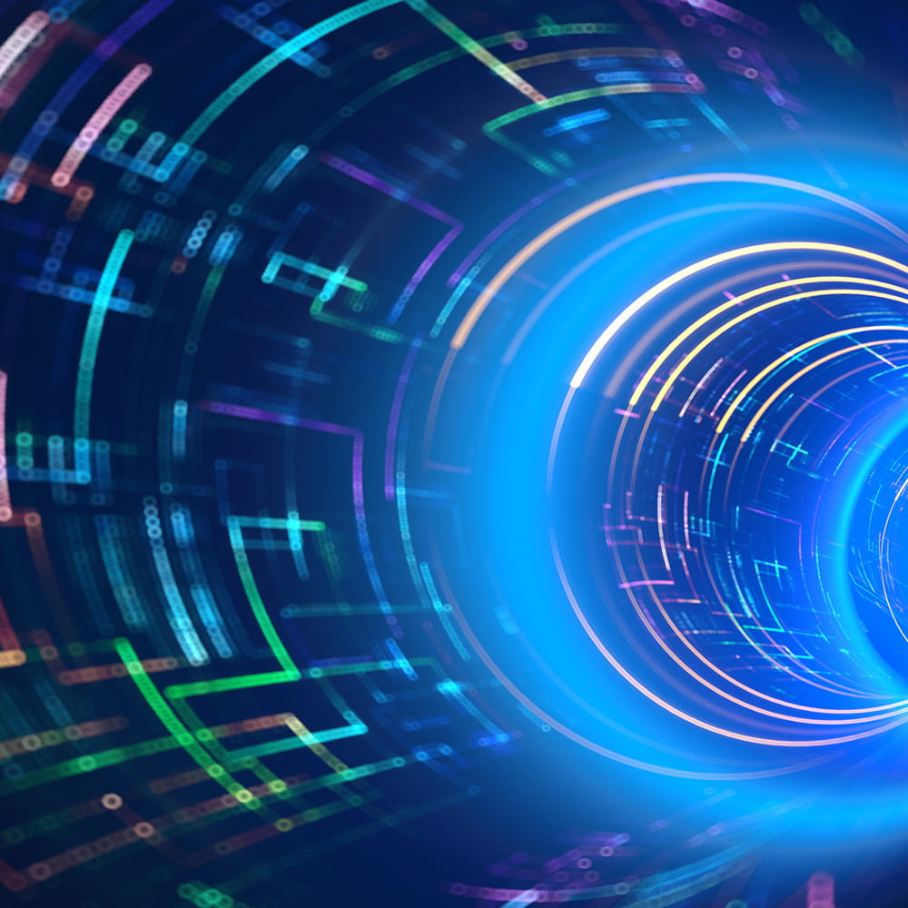 Glowing digital tunnel