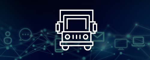 Delivery truck icon on abstract background.