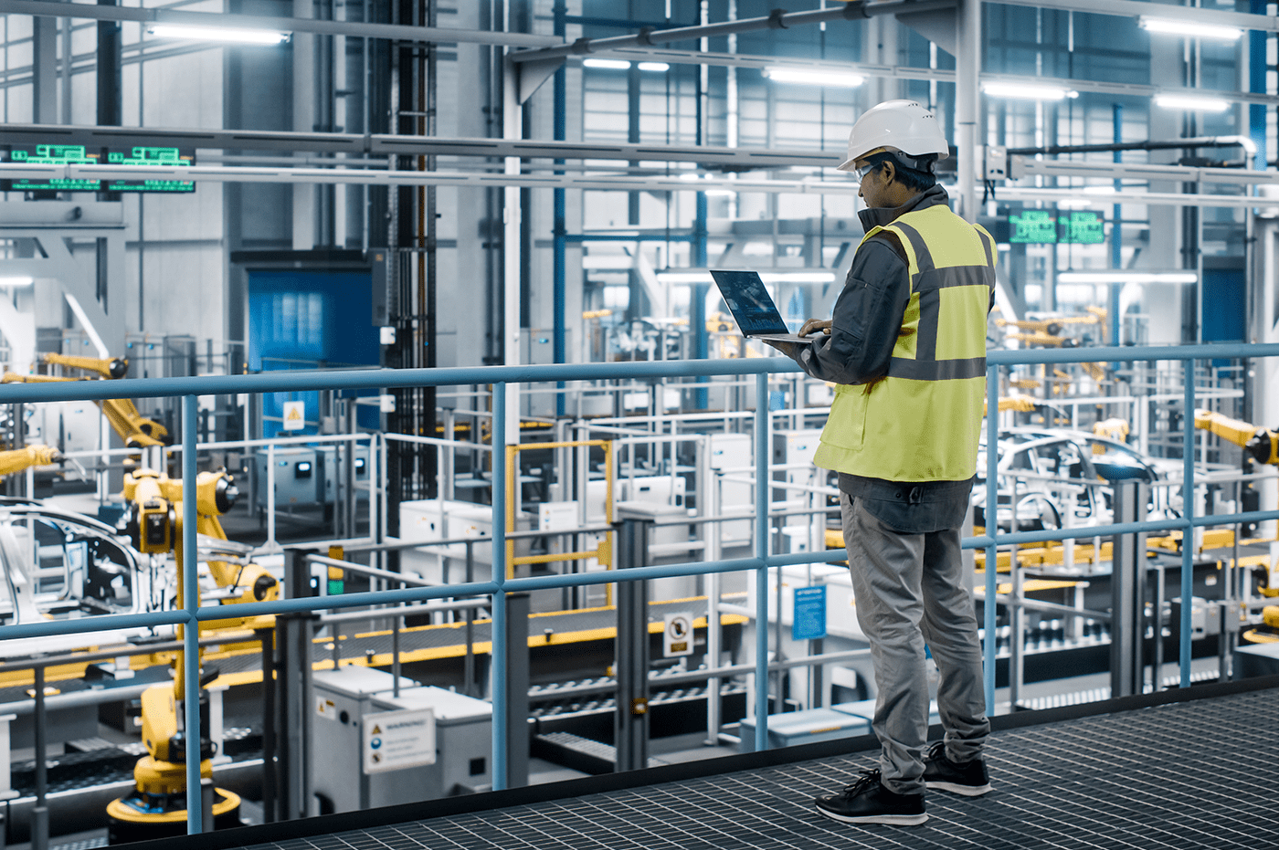 Man working in a manufacturing lab..