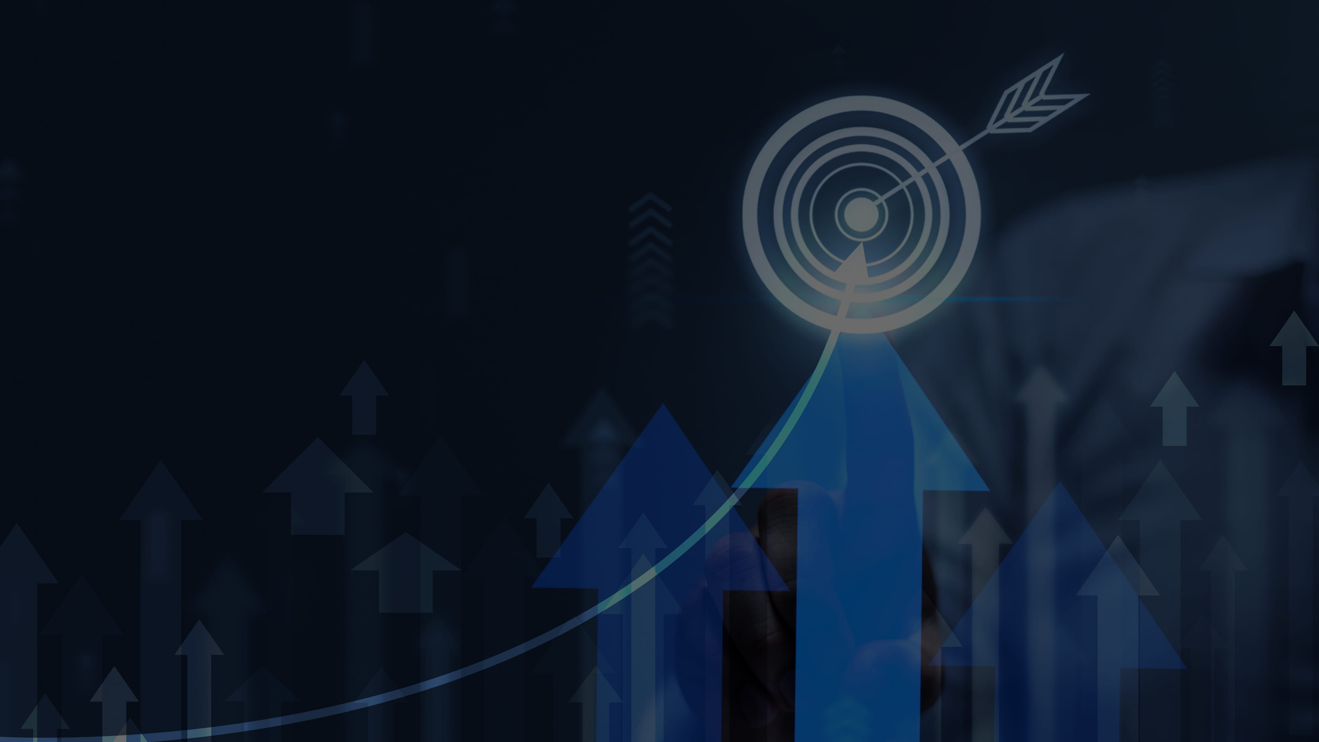 Blue bullseye target and arrows